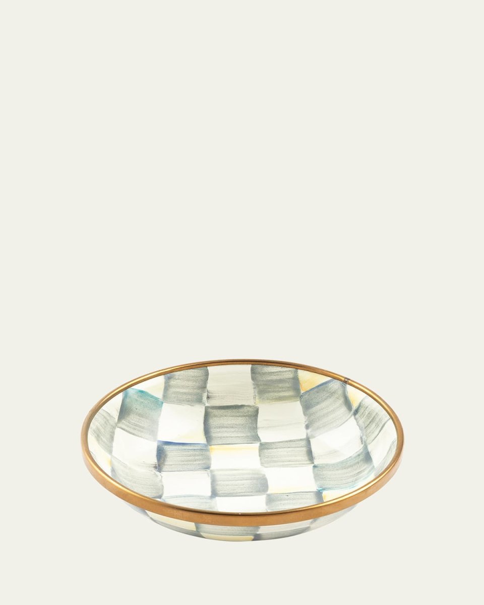 Sterling Check Enamel Dipping Bowl